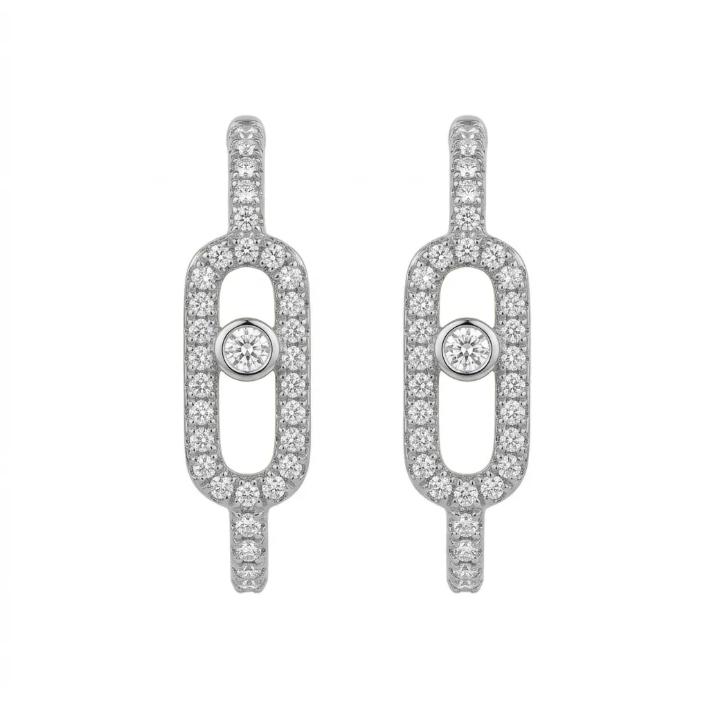 So Move XL Pavé Diamond Drop Earrings