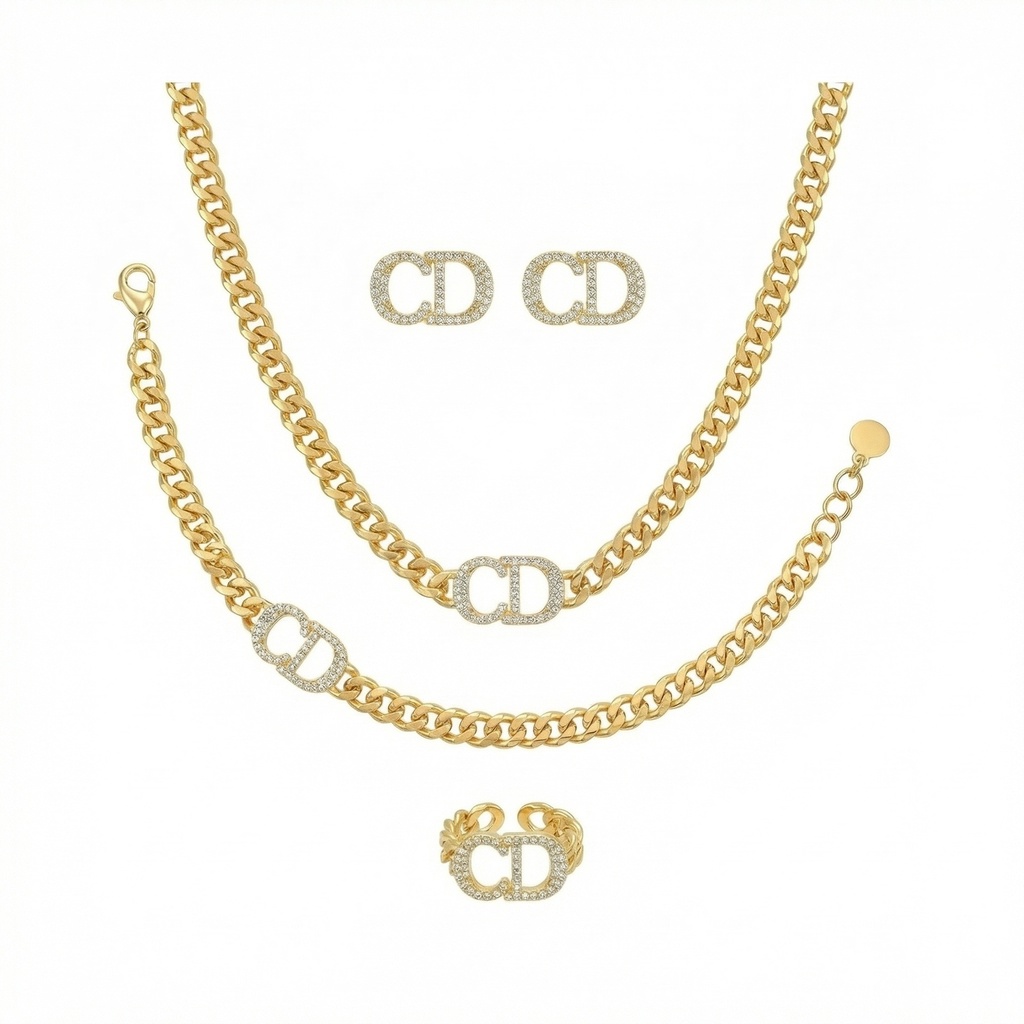 Christian Dior Icon Pavé Crystal Jewelry Set