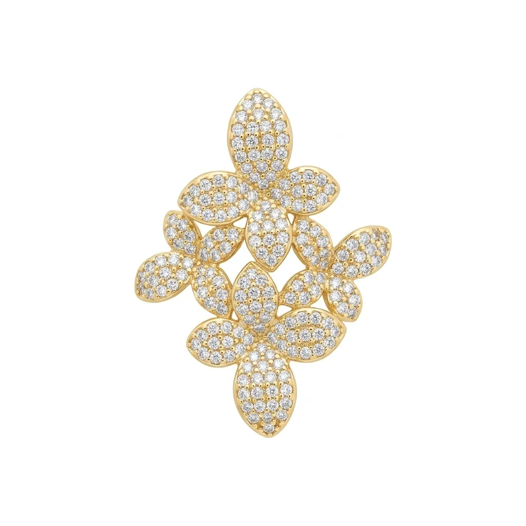 Quadruple Flower Cluster Ring