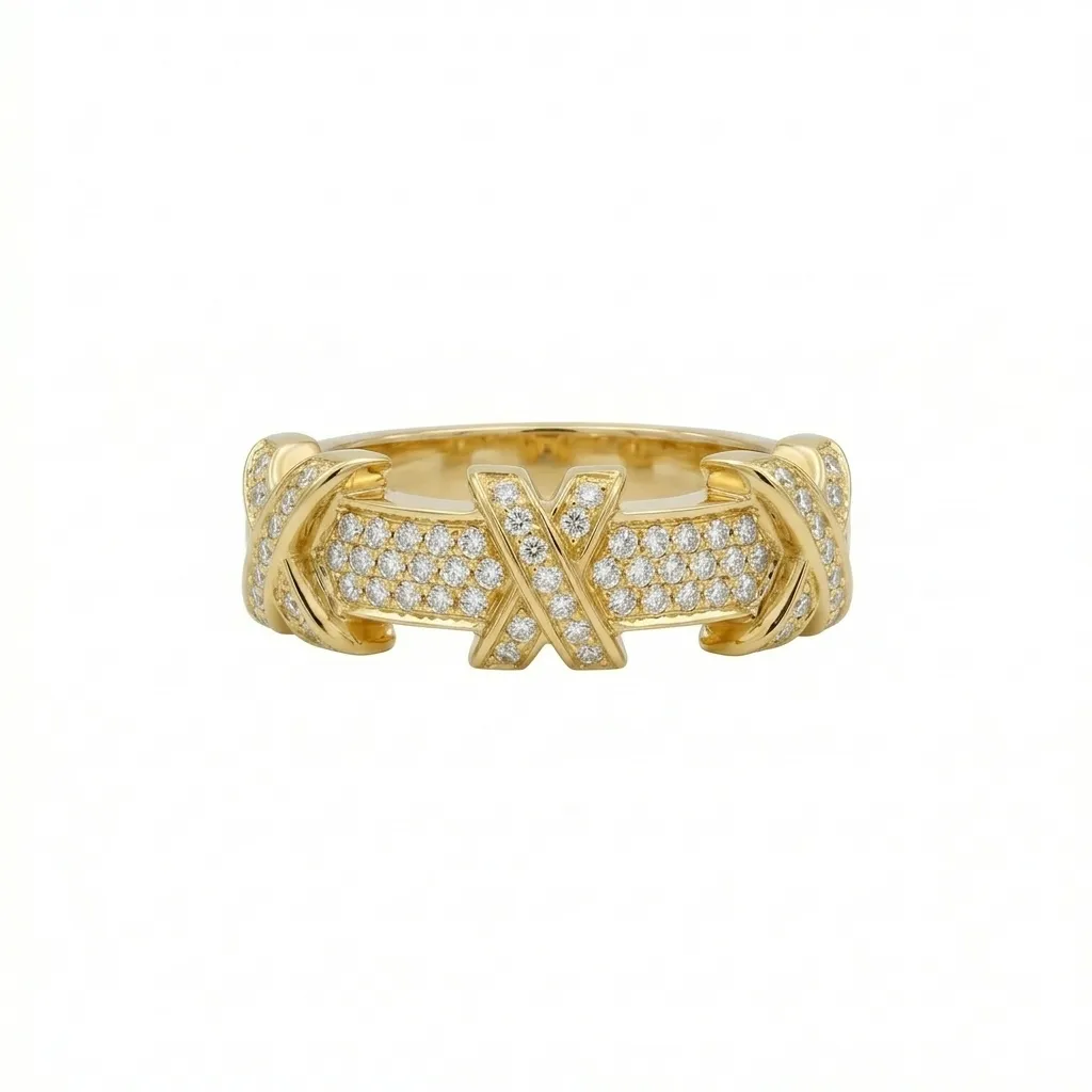Sparkling Cross X Ring