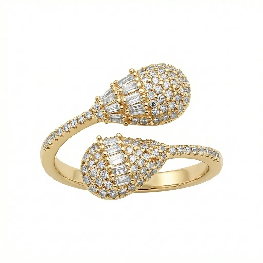 Royal Teardrop Sparkling Open Ring