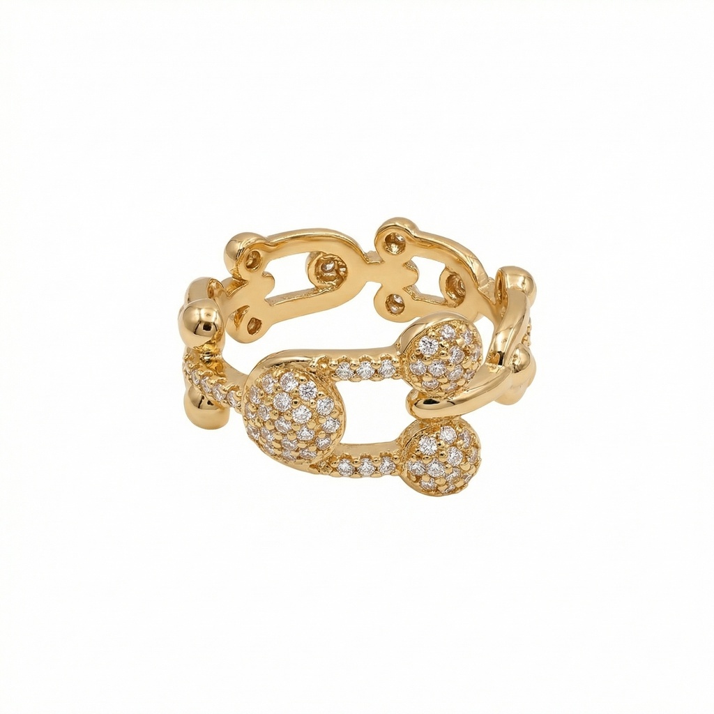 خاتم تيفاني هاردوير ذو الوصلات الصغيرة (Gold)