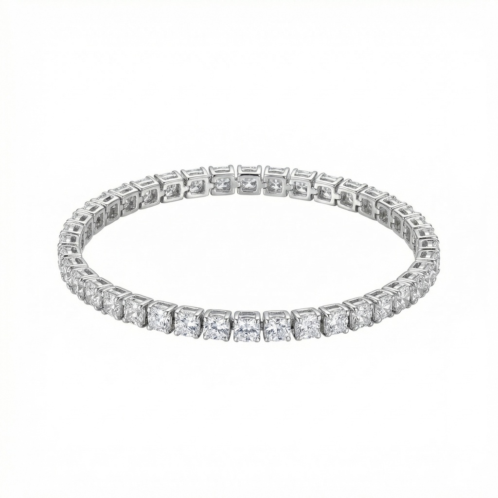 Princess Cut Diamond Line Bracelet