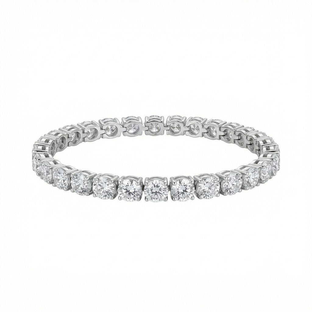 Round Brilliant Diamond Cluster Bracelet