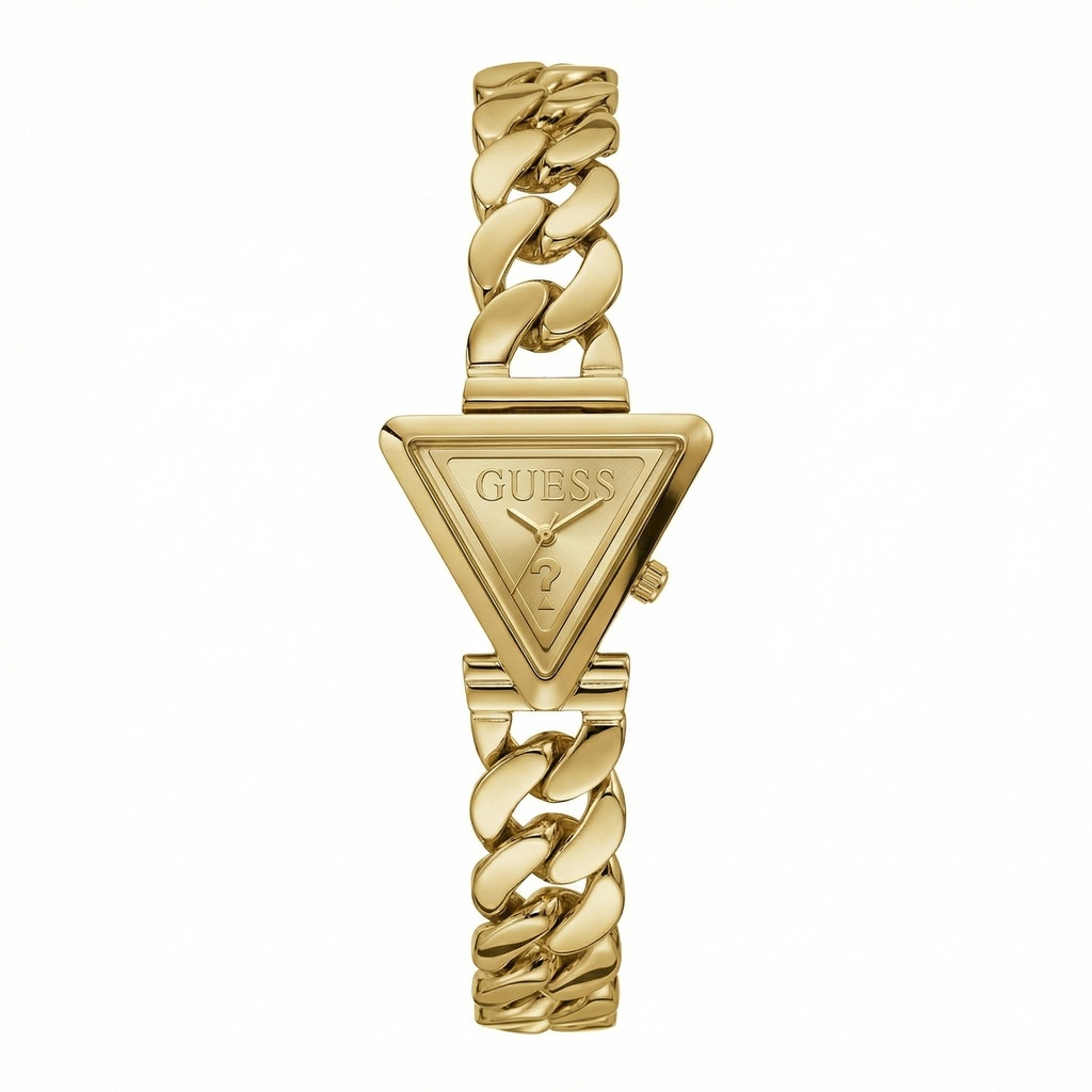 Guess Triangle Logo Gold Watch