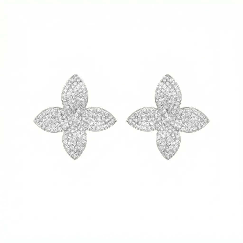 Giardini Flower Diamond Stud Earrings