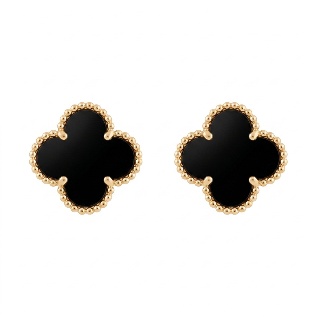 Van Cleef Alhambra Black Earrings