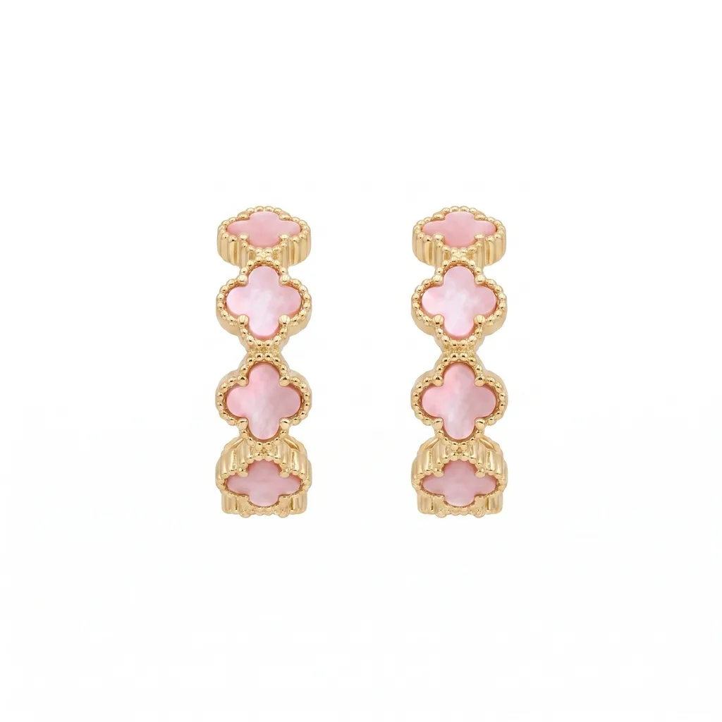 Vintage Alhambra Pink Earrings