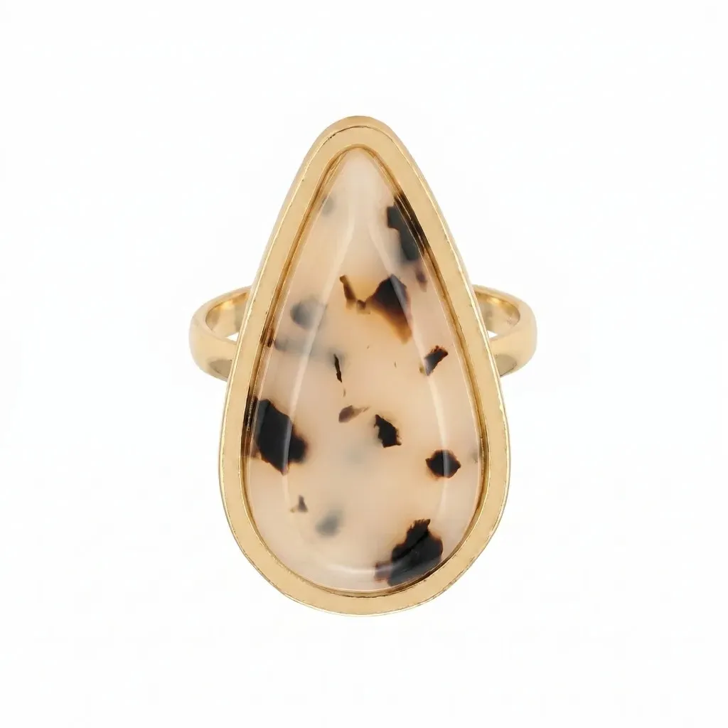 Speckled Pattern Statement Gold Ring