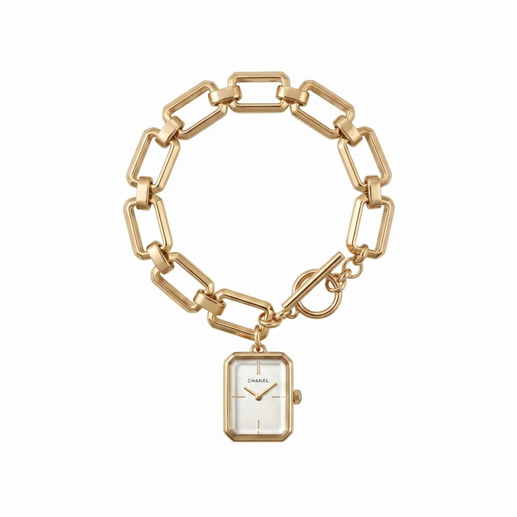 Chanel Chain Link Bracelet Watch with T-Bar Clasp