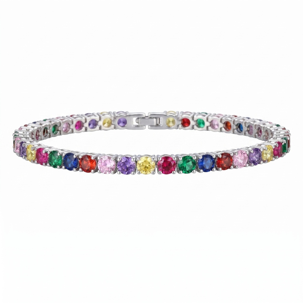 Multicolor Stones Tennis Bracelet