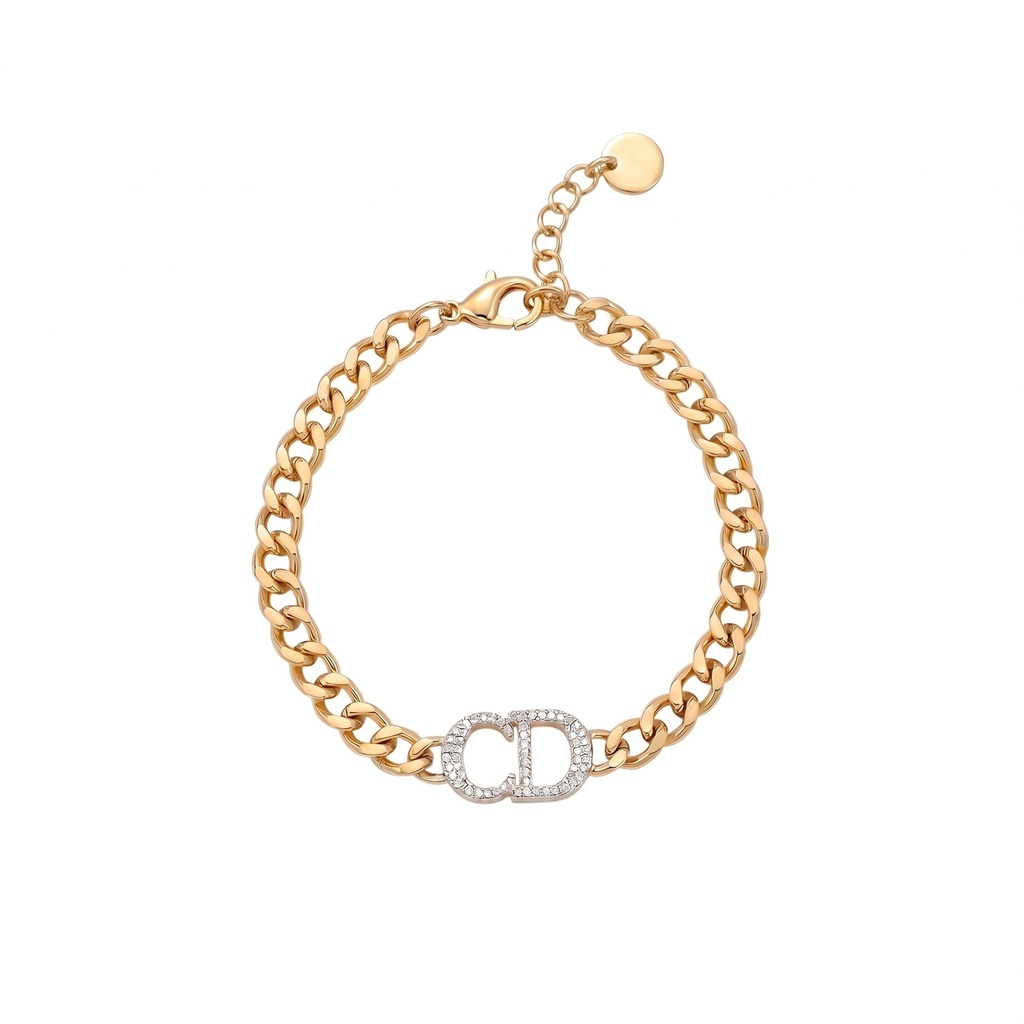 Christian Dior Petit CD Curb Chain Bracelet 