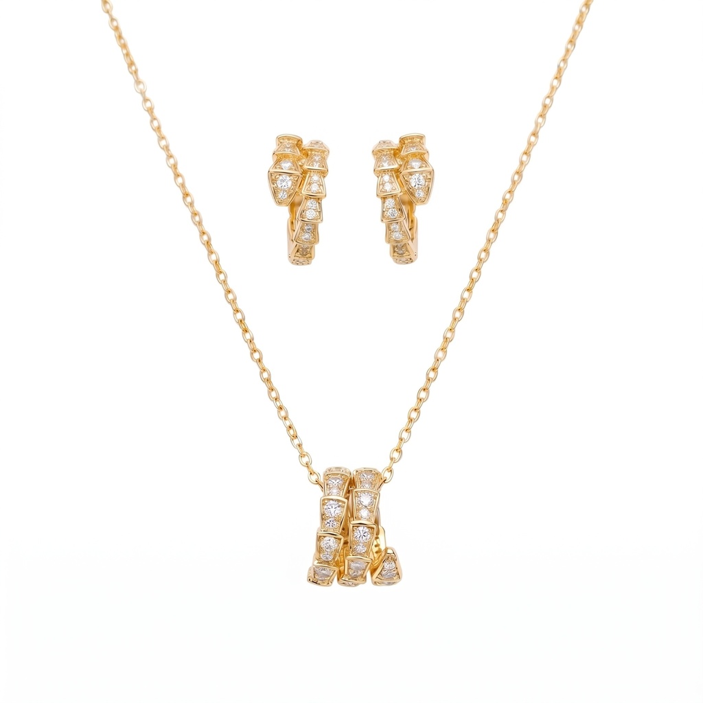 Serpenti Viper Necklace & Earrings Set