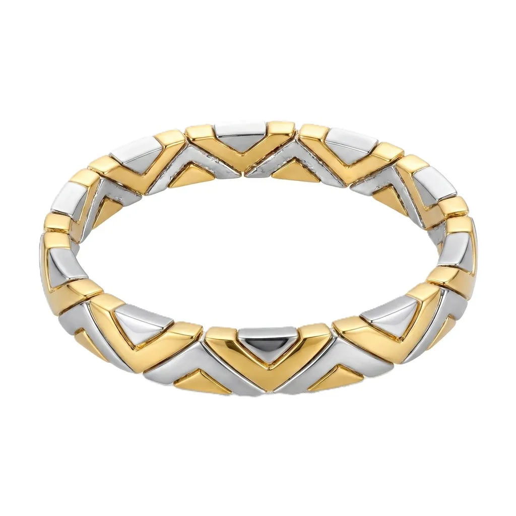 Bvlgari Two-Tone Geometric Modular Bracelet