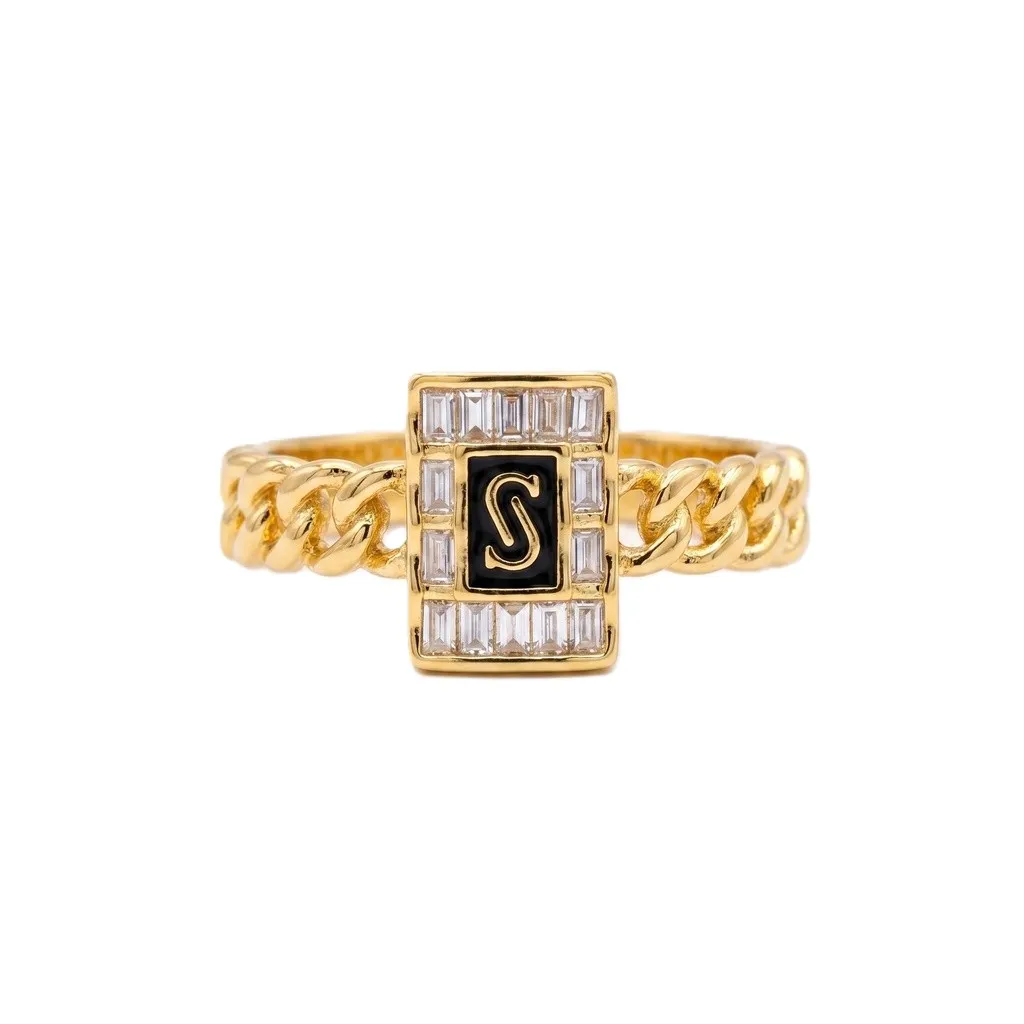 Monaco Chain Initial "S" Ring