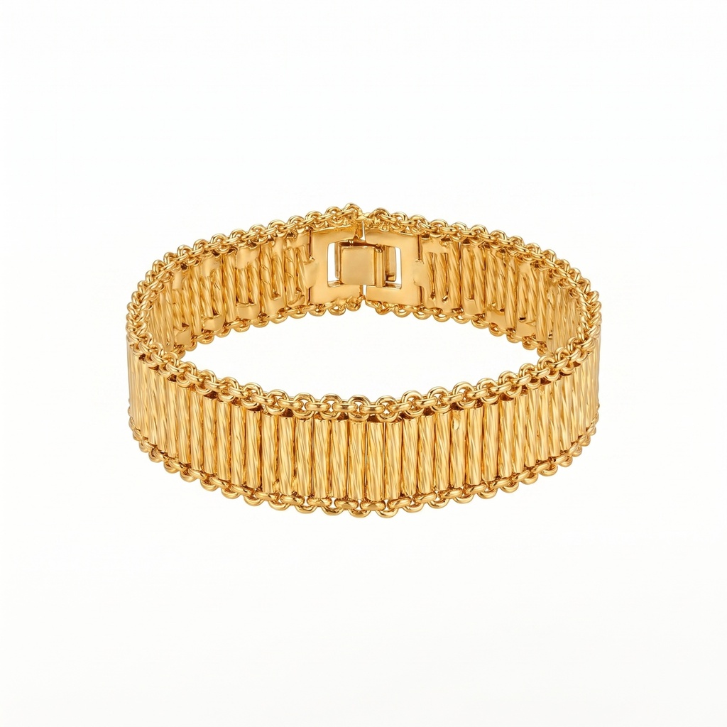 Pomellato Tubogas Inspired Wide Mesh Bracelet