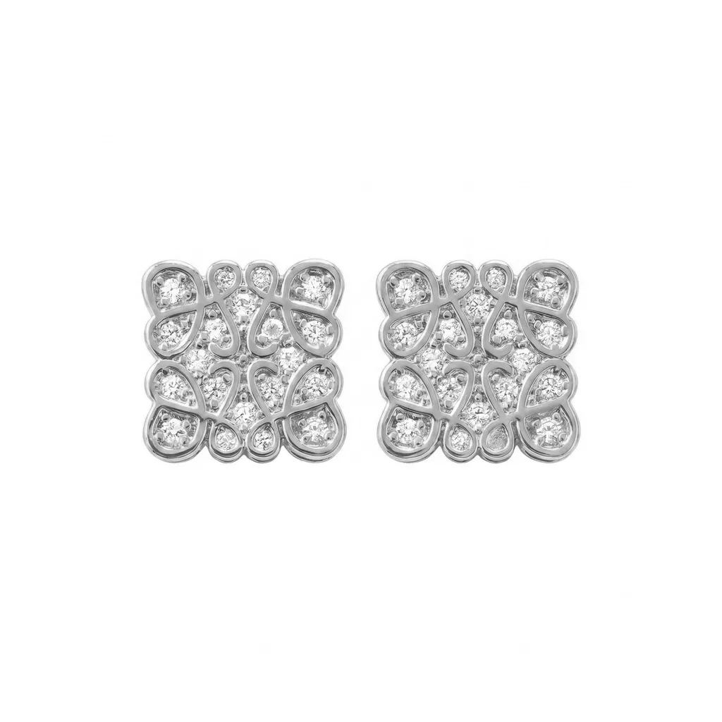 Loewe Anagram Stud Earrings with Round Stones
