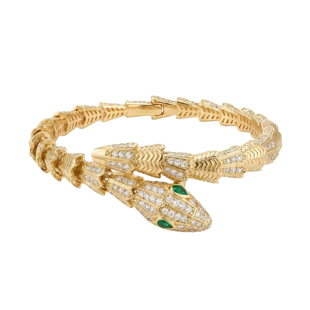 Interlinked Snake Crystal Bracelet