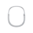Tiffany Lock Narrow Pavé Diamond Silver Bangle