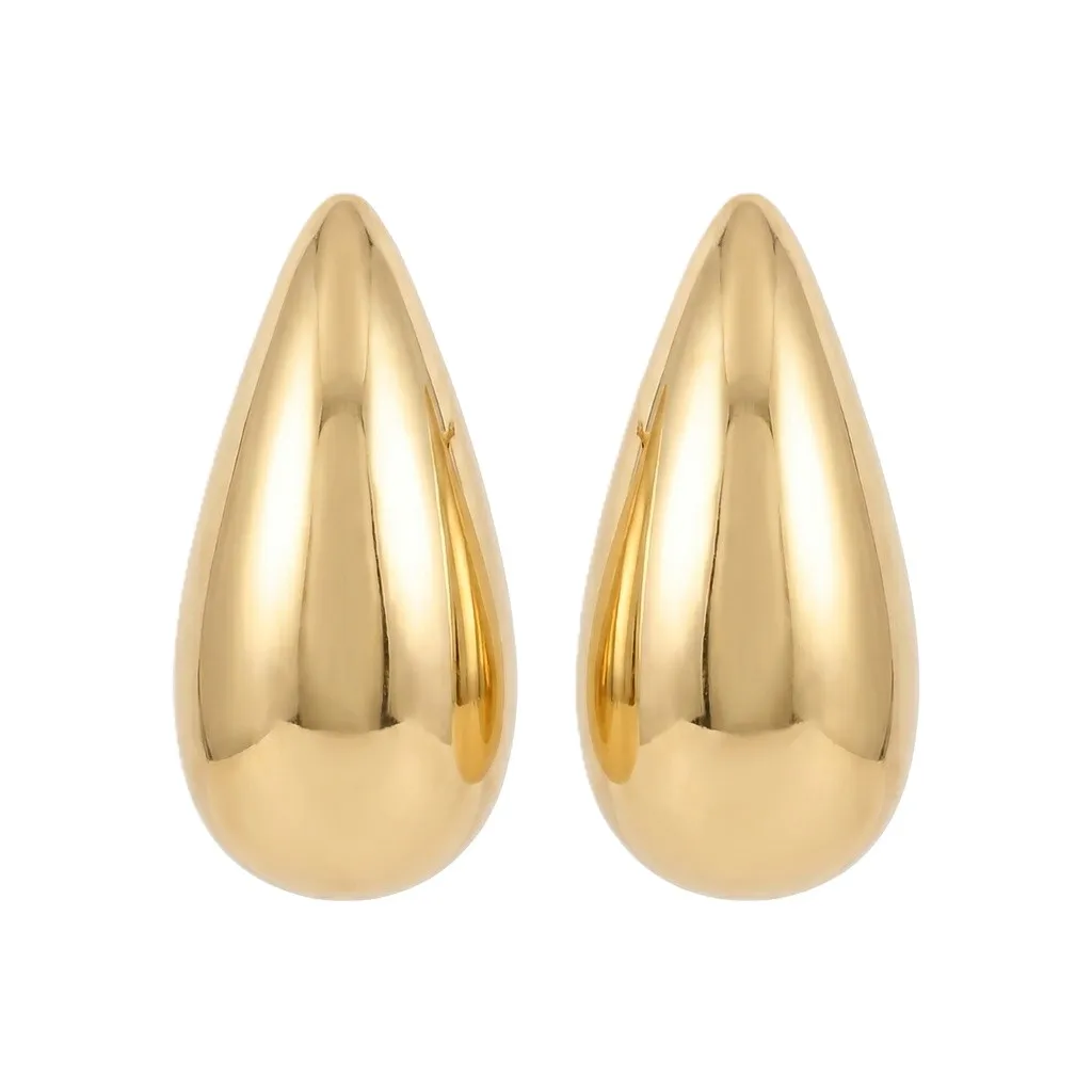 Smooth Gold Drop Earrings