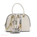 Dome Bag with Pink Floral Print