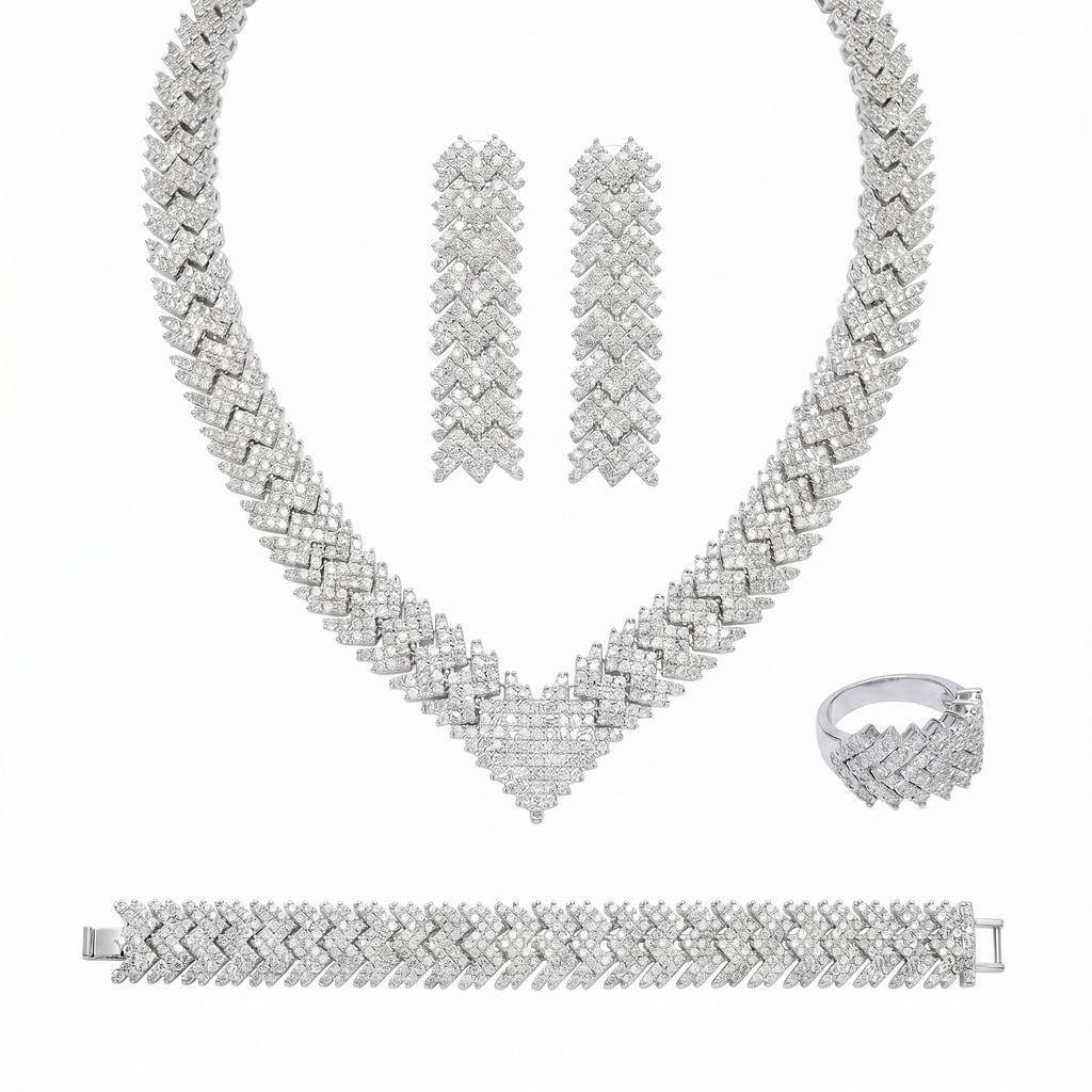 Diamond Grid Jewelry Set