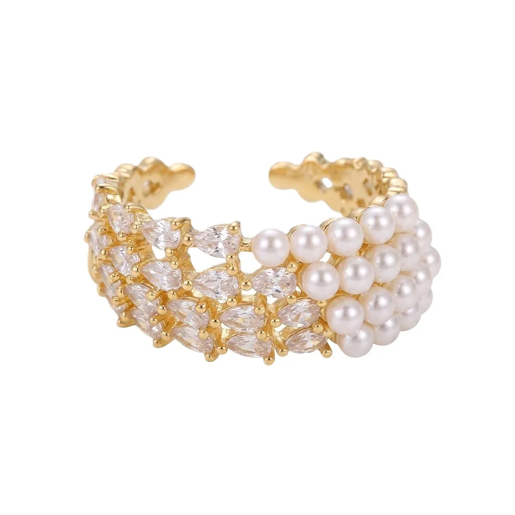 Pearl & Crystal Statement Ring