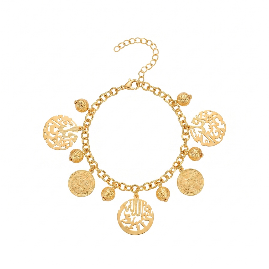 Classic Coin & Spheres Charm Bracelet
