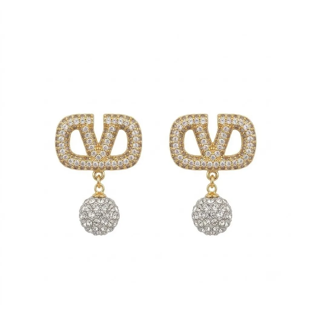 Valentino Garavani VLogo Signature Crystal Drop Earrings