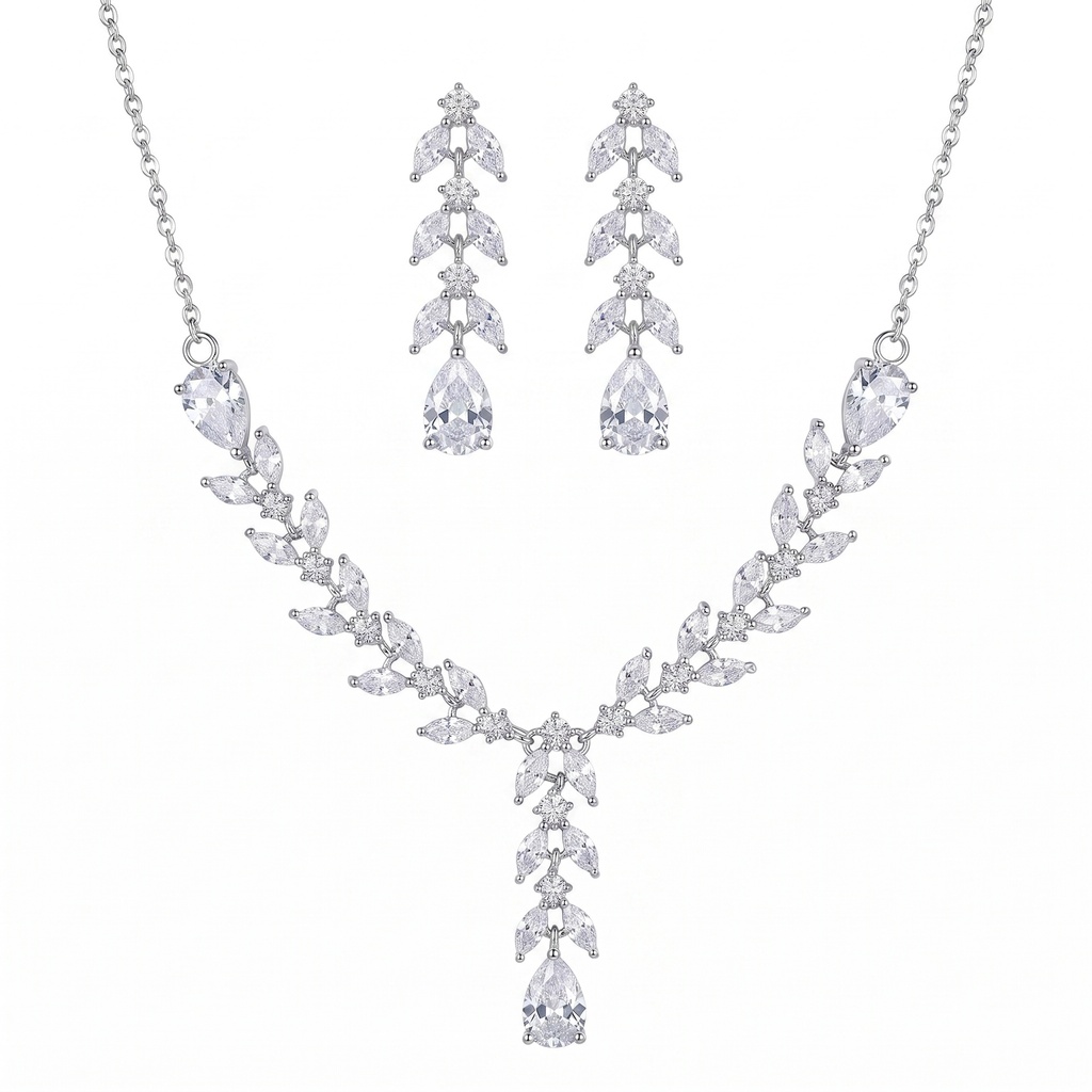Ethereal Leaf Cascade Jewelry Set