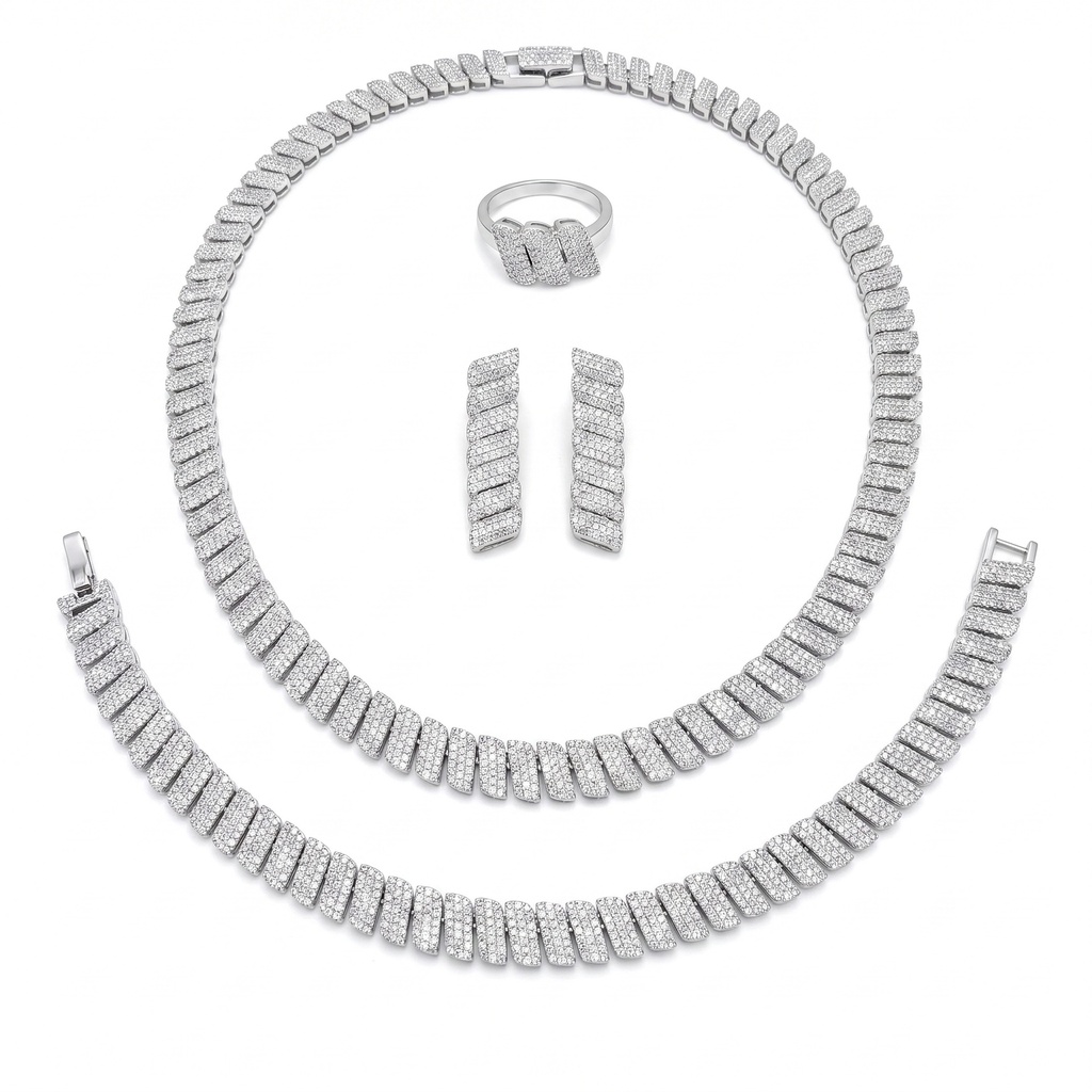 Radiant Baguette Jewelry Set
