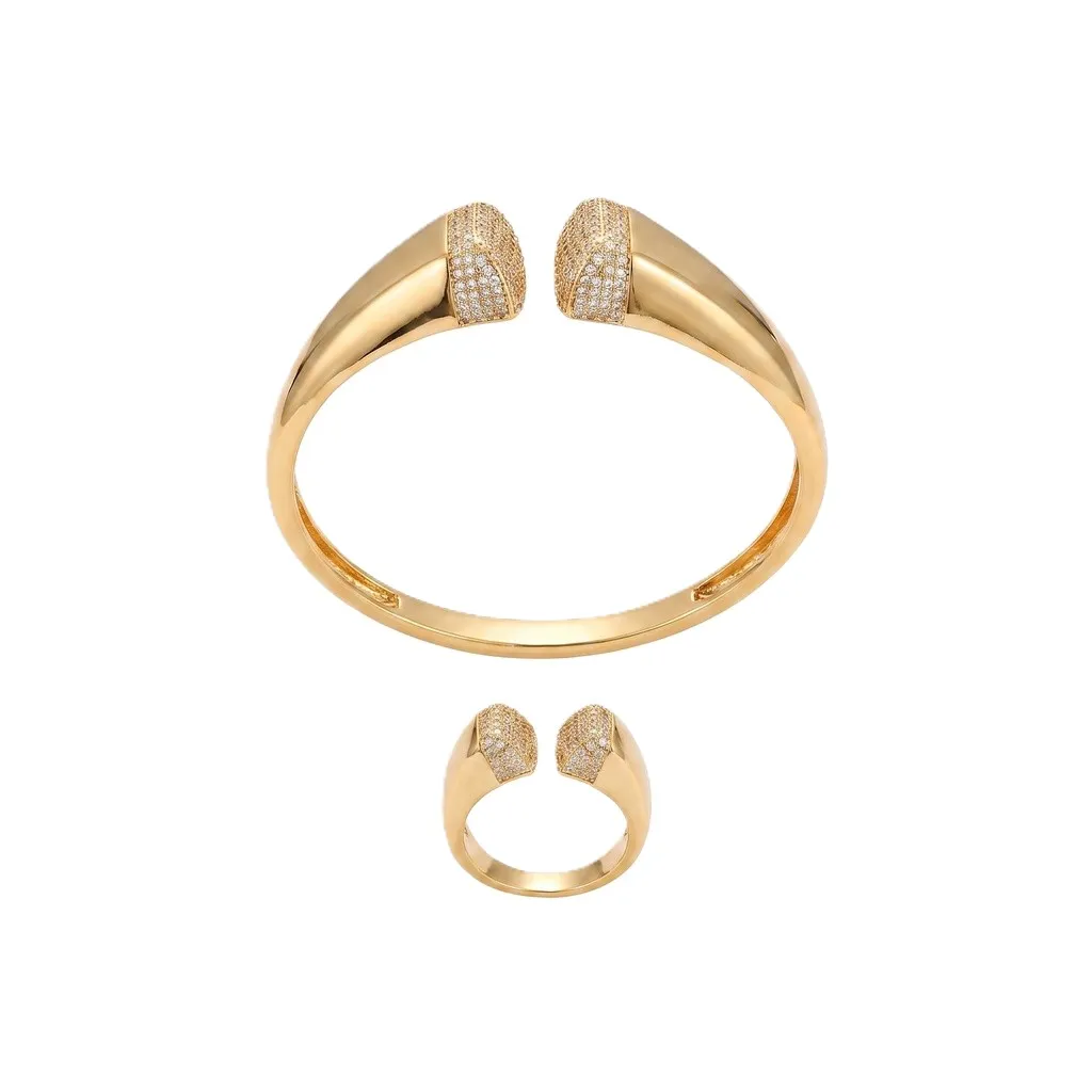 Architectural Apex Pavé Bracelet & Ring Set