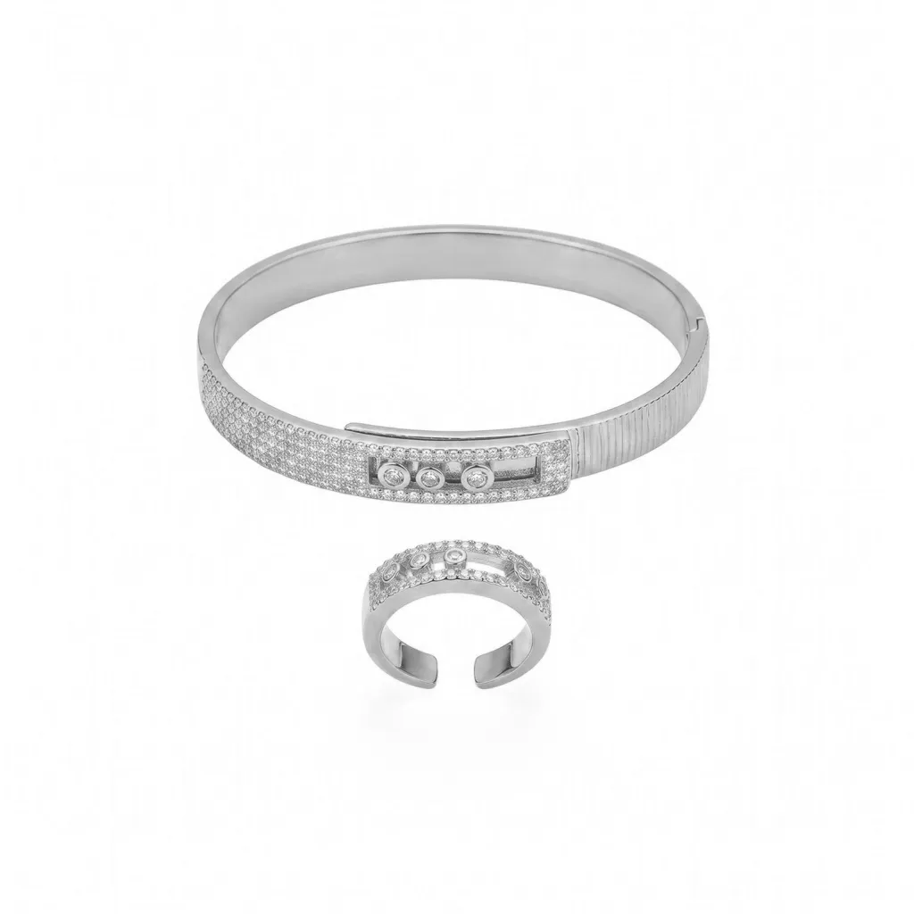 Messika Move Inspired Pavé Bracelet & Ring Set