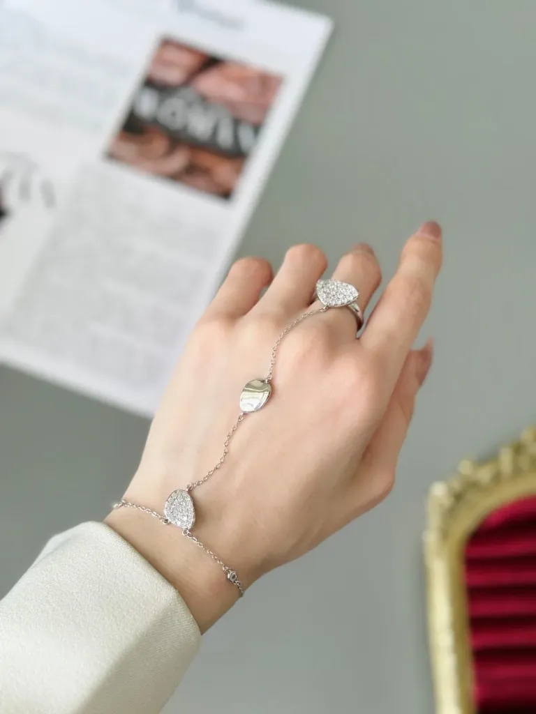 Boucheron Multi-Drop Silver Hand Chain