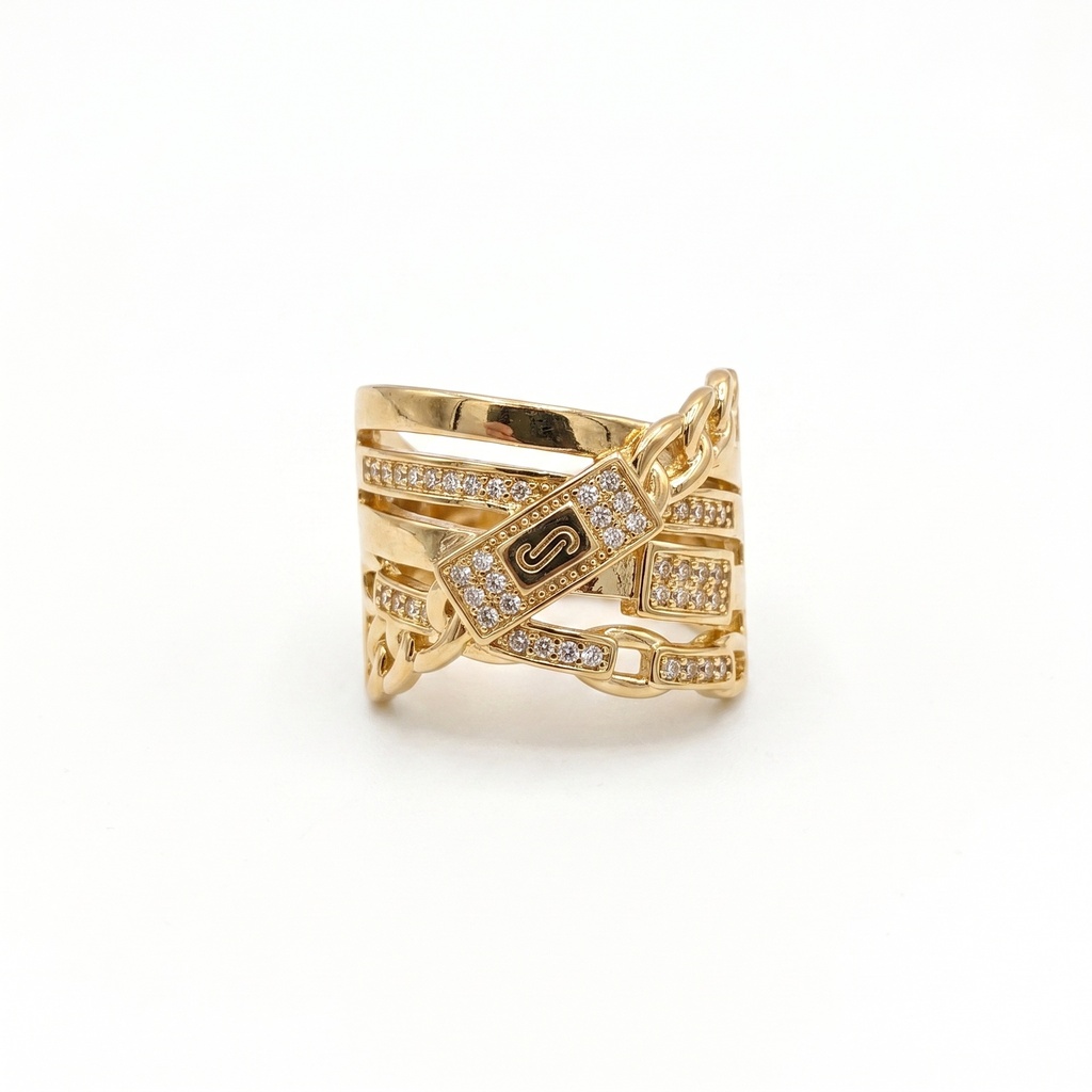 Marc Jacobs Style Wide Multi-Layer Chain Ring