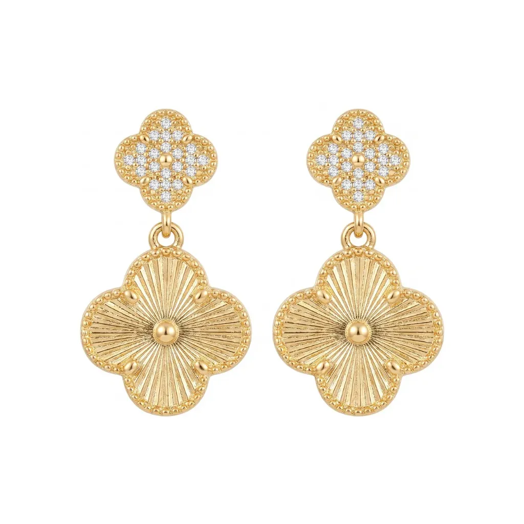 Vintage Motif Pavé Motion Earrings