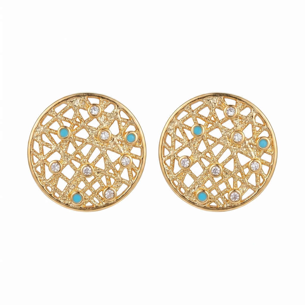 Atyaf Blue & White Charm Earrings
