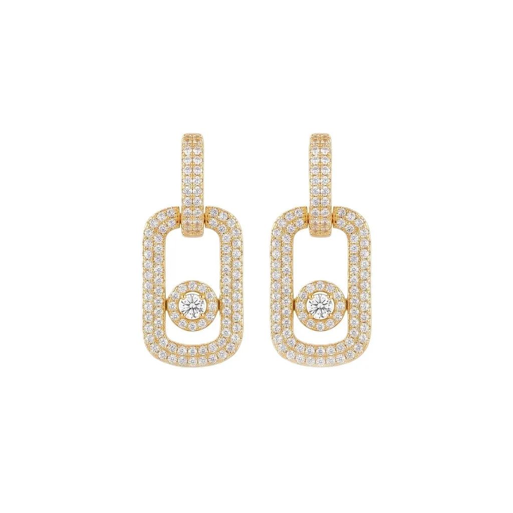 Rectangle Halo Motion Earrings
