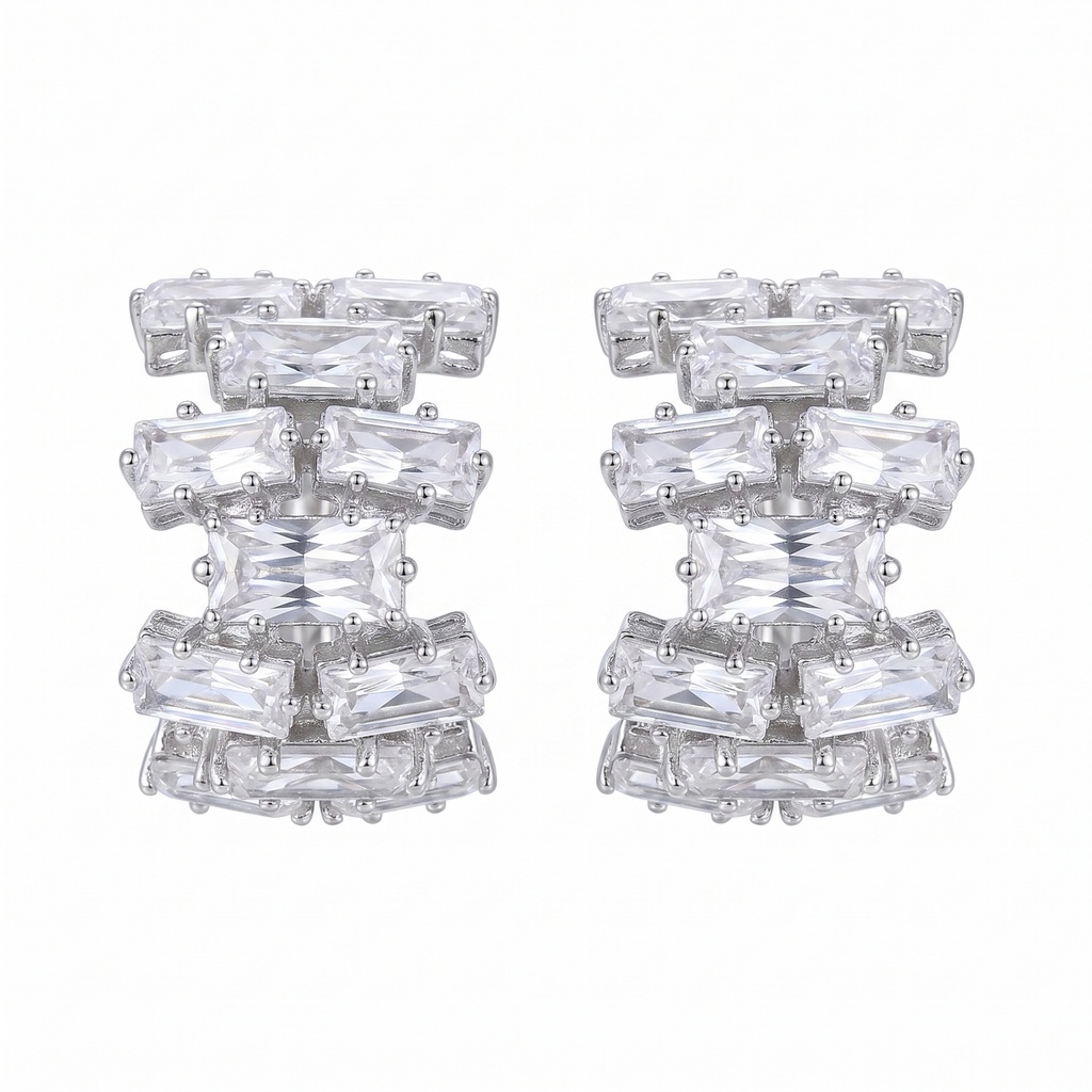 Wide Zircon Hoop Earrings