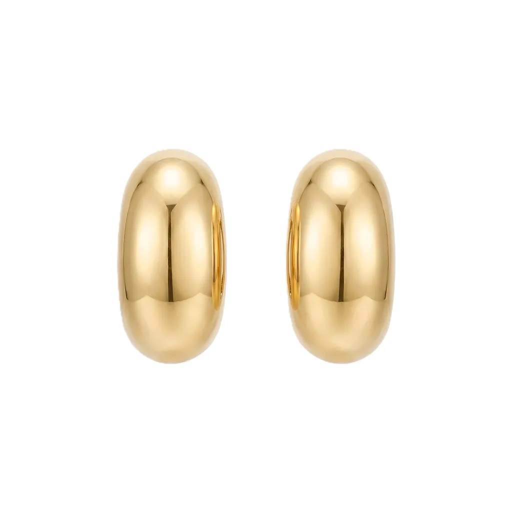Minimalist Chunky Crescent Half-Hoop Earrings