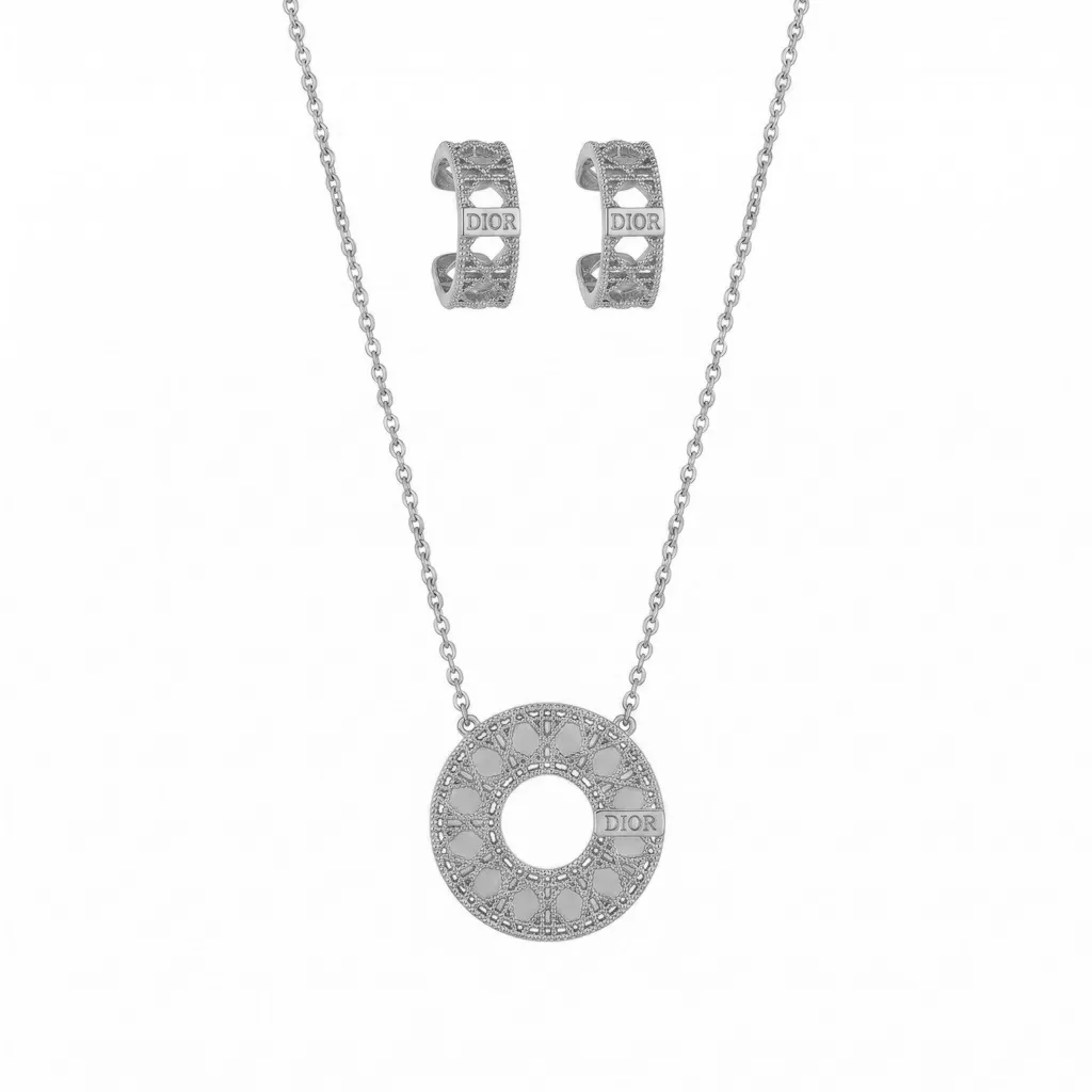 Cannage Dior Necklace , Earrings & Bracelet Set