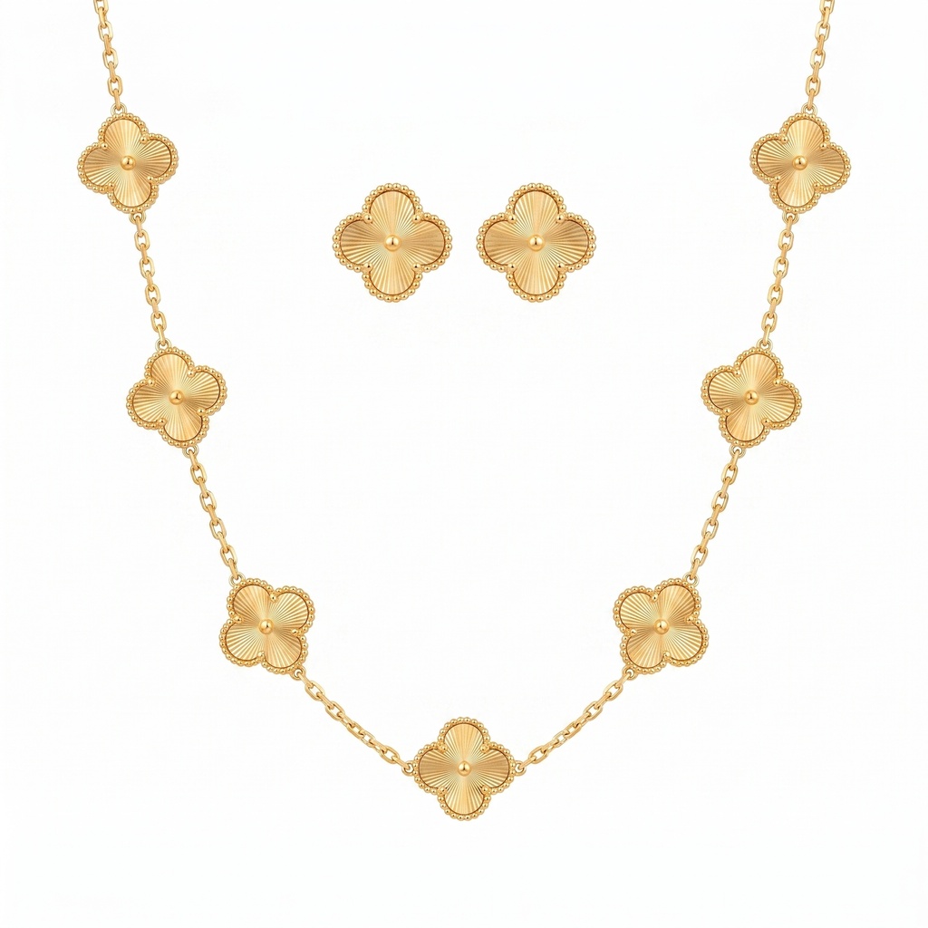 Vintage Alhambra Style Gold Guilloché Set