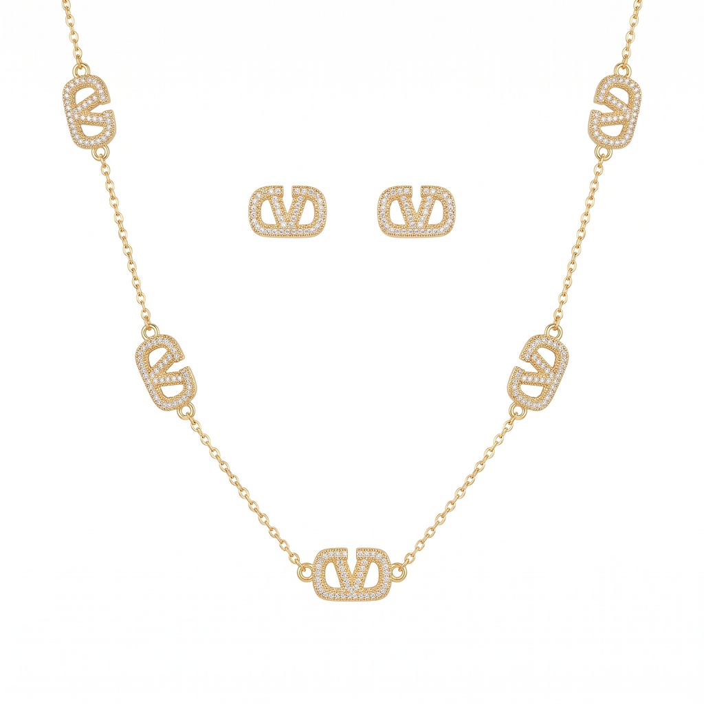 Valentino 8-Piece Logo Pavé Jewelry Set