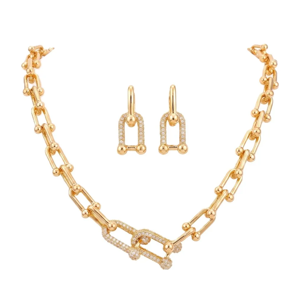 Tiffany HardWear Style Gold Link Chain Set