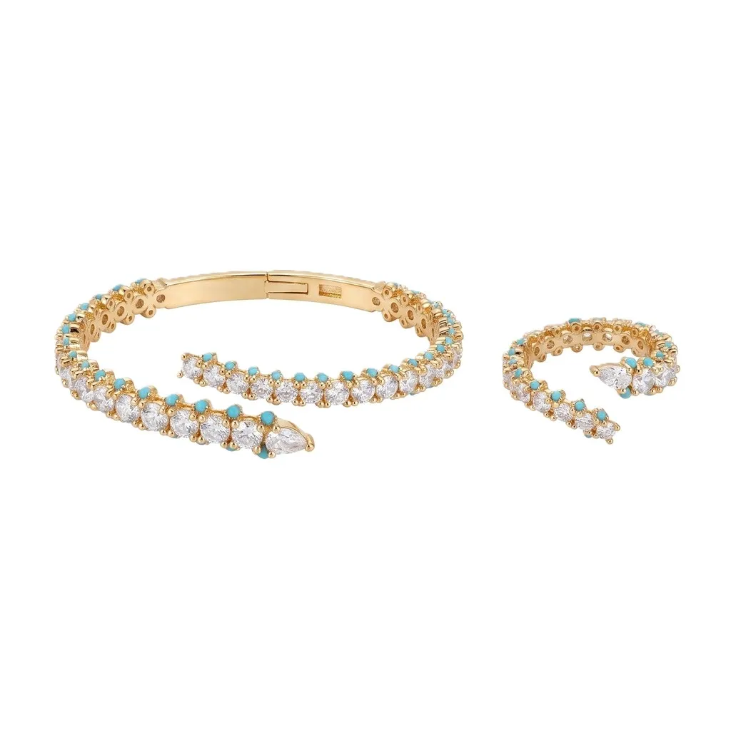 MARLI Style Turquoise & Zircon Wrap Set