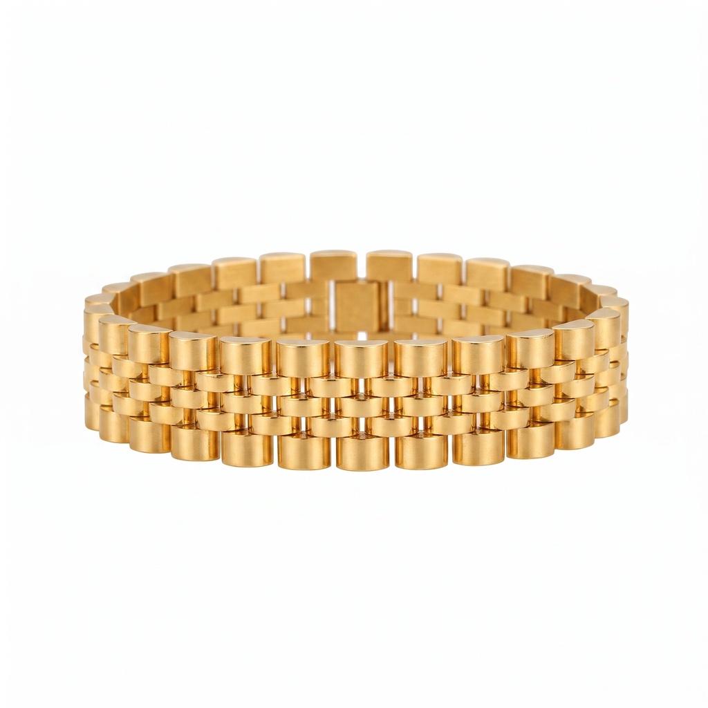 Gold Watch Strap Style Bracelet