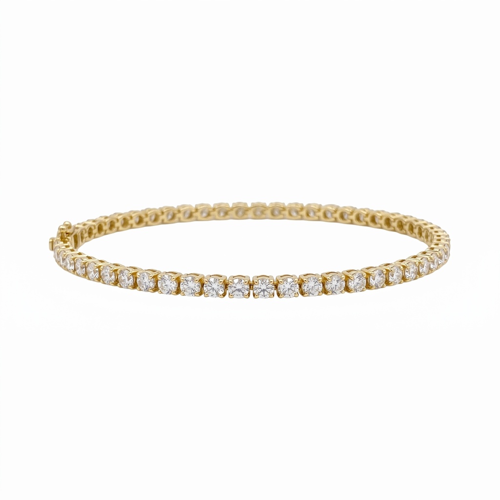 Ultra Slim Gold Zircon Tennis Bracelet