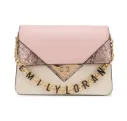 Geometric Stripe Chain Crossbody Bag