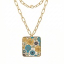 Mariana Mosaic Rectangle Pendant Necklace