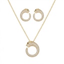 Diamond Pav Panther Pendant with Earrings